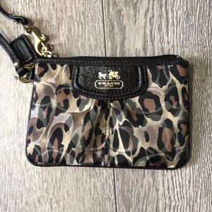Small Cheetah Coach Wristlet